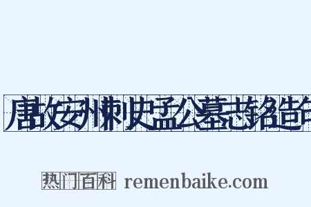 唐故安州刺史孟公墓志铭造句是什么意思的图片